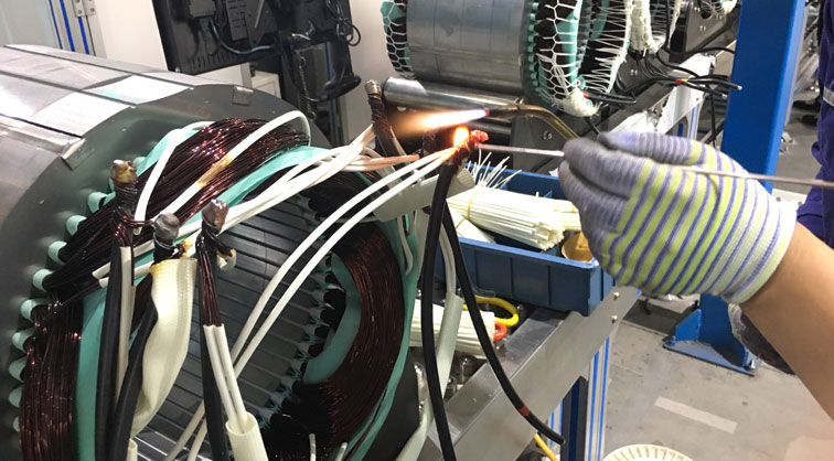沃克能源氢氧焰漆包线焊接设备助力湘电股份电机焊接工艺升级